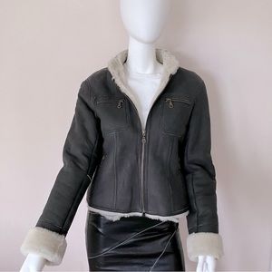 NWOT slate blue/grey shearling jacket